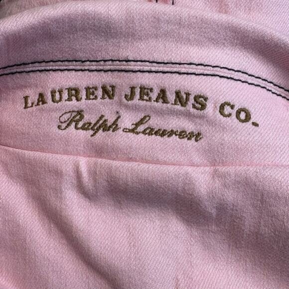 Ralph Lauren Jeans Co Light Pink Blush Y2K Belted Denim Jacket Womens Sz M - Picture 4 of 6